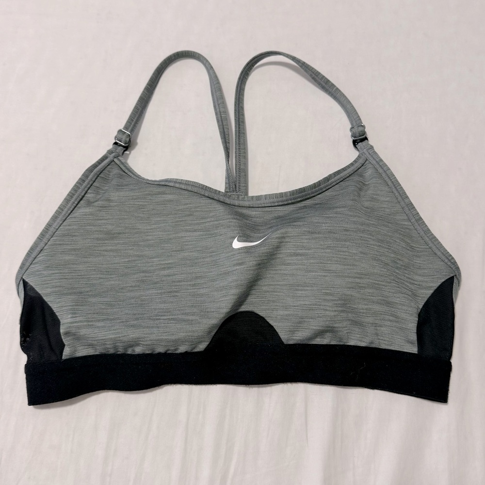 Nike Dri-Fit Women’s Sports Bra, size medium, grey/black
